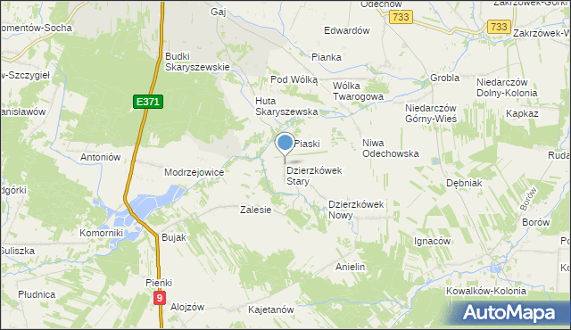 mapa Dzierzkówek Stary, Dzierzkówek Stary na mapie Targeo